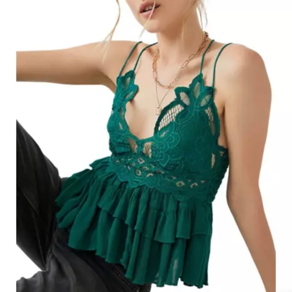 Free People Adella Cami color: Everglade size XL NWT.